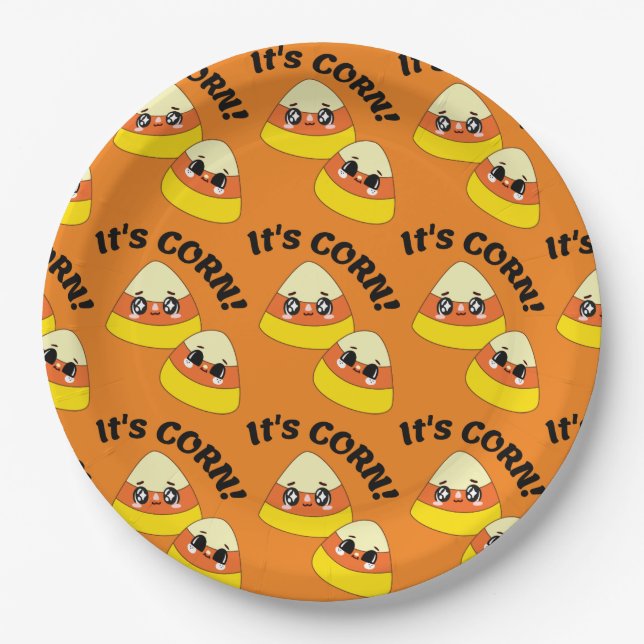 Assiettes En Carton C'est CORN ! Halloween Candy Corn (Devant)