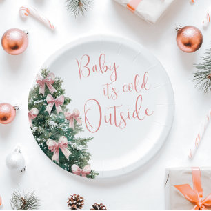 Assiettes En Carton C'est Froid Dehors Fête de Naissance Fille Arc Ros