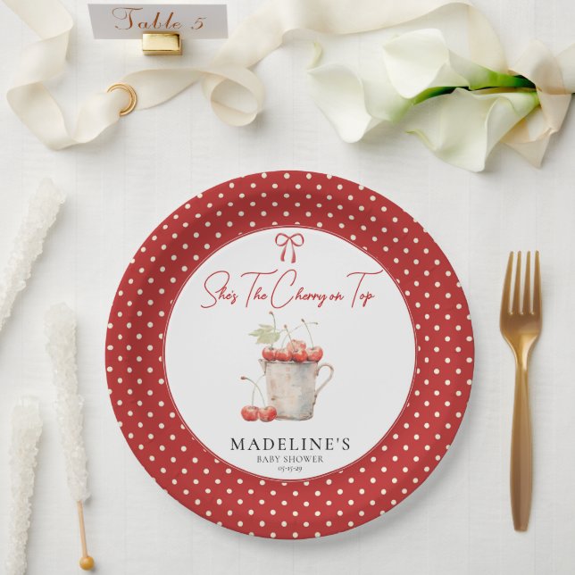 Assiettes En Carton C'est la cerise sur plaque de papier (Mariage)