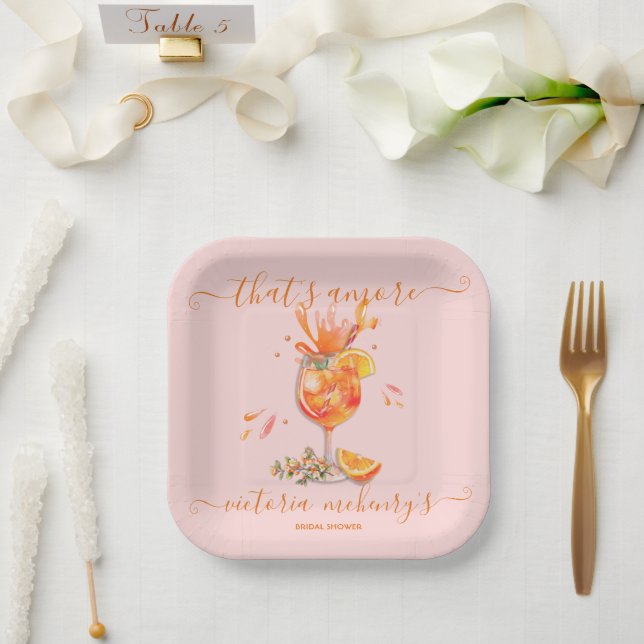 Assiettes En Carton C'est la Fête des mariées Amore Spritz (Mariage)
