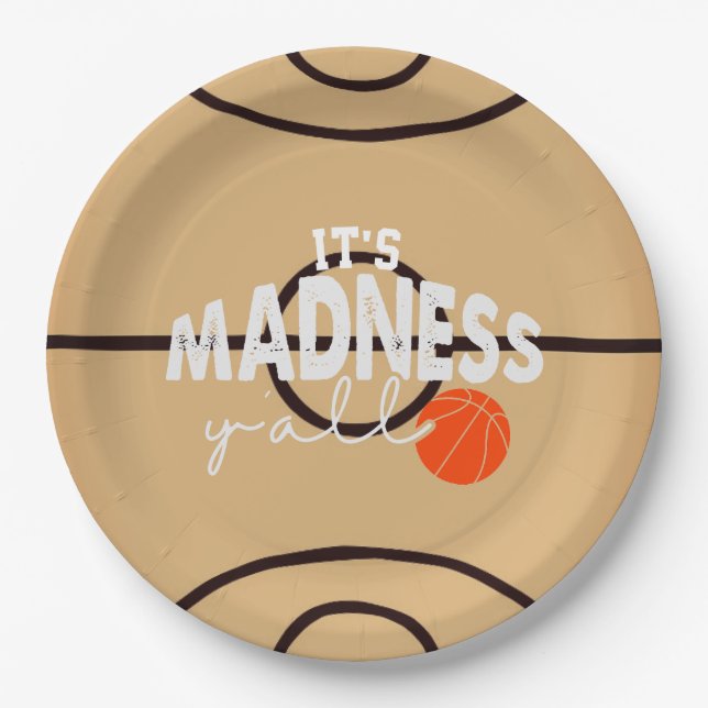 Assiettes En Carton C'est la folie Y'all Basketball Watch Party (Devant)