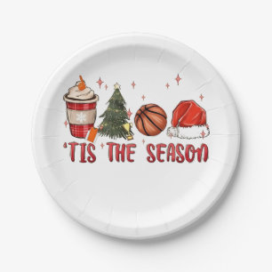 Assiettes En Carton C'est la saison Basketball de Noël