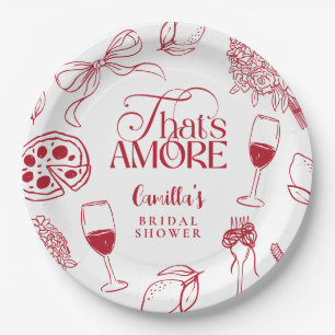 Assiettes En Carton C'est l'Amour : Fête de Mariage Rouge