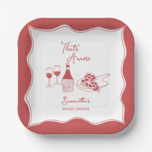 Assiettes En Carton C'est l'Amour Rouge Pizza Italienne Vin Enterremen