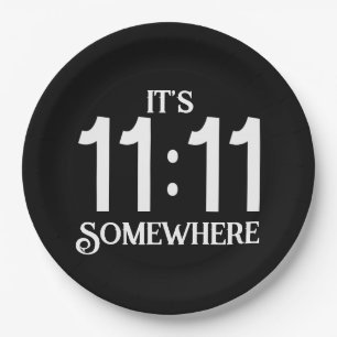 Assiettes En Carton C'est le 11:11 quelque part Numérologie Nombre de