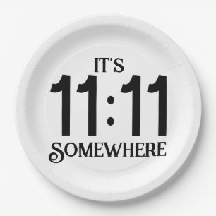 Assiettes En Carton C'est le 11:11 quelque part Numérologie Nombre de