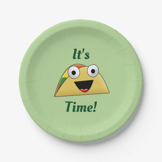 Assiettes En Carton C'est le temps de Taco (Devant)