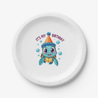 Assiettes En Carton C'est mon anniversaire jolie tortue de mer océan f
