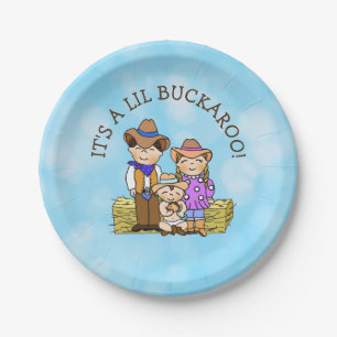 Assiettes En Carton C'est un Baby shower à thème Lil Buckaroo Cowboy