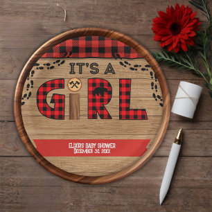 Assiettes En Carton C'est un Baby shower en bois rustique pour filles