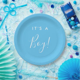 Assiettes En Carton C'est un bébé Bleu Baby shower Plaques de papier