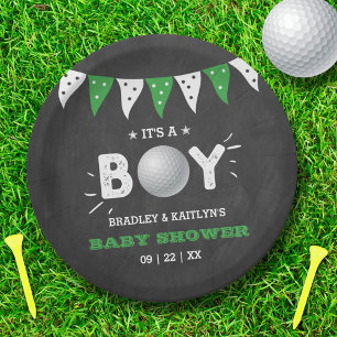 Assiettes En Carton C'est un garçon ! Golf Thème Co-ed Baby shower