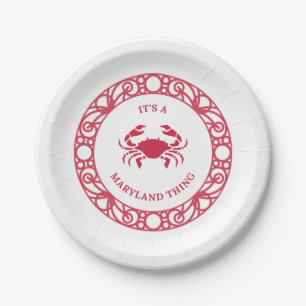 ASSIETTES EN CARTON C'EST UNE CHOSE DE MARYLAND (CRABS)