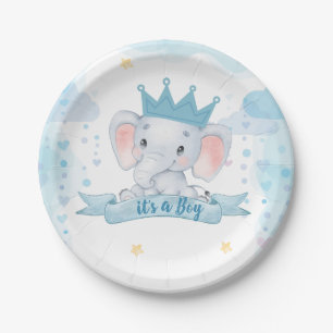 Assiettes En Carton c'est une fête de baby shower d'éléphant