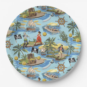Assiettes En Carton C'est une peinture sur la vie d'un pirate par styl