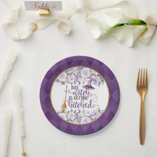 Assiettes En Carton Cette sorcière est en train d'obtenir Hitched Papi