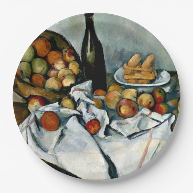 Assiettes En Carton Cezanne - Panier de pommes (Devant)