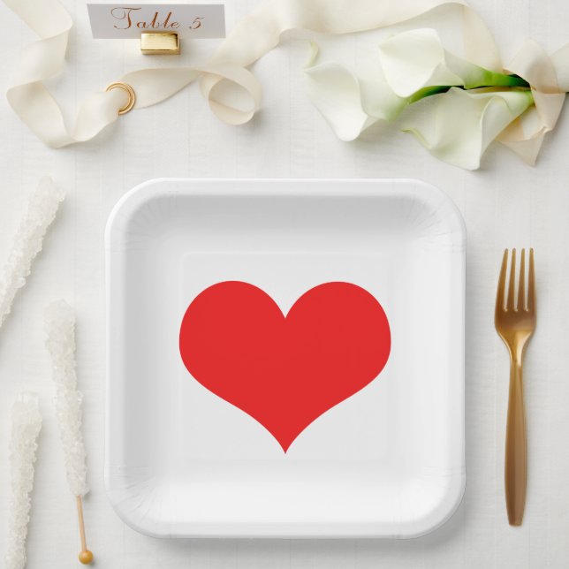 Assiettes En Carton Chaleur rouge Mariage Anniversaire Baby shower Bla (Mariage)