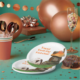 Assiettes En Carton Chambre de champignon de cobaye du joyeux