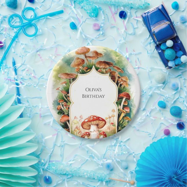 Assiettes En Carton Champignon Boho coloré Anniversaire (Fête)