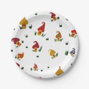 Assiettes En Carton Champignons avec les plaques à papier faites sur