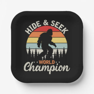 Assiettes En Carton Champion du Monde de Cache-Cache de Bigfoot
