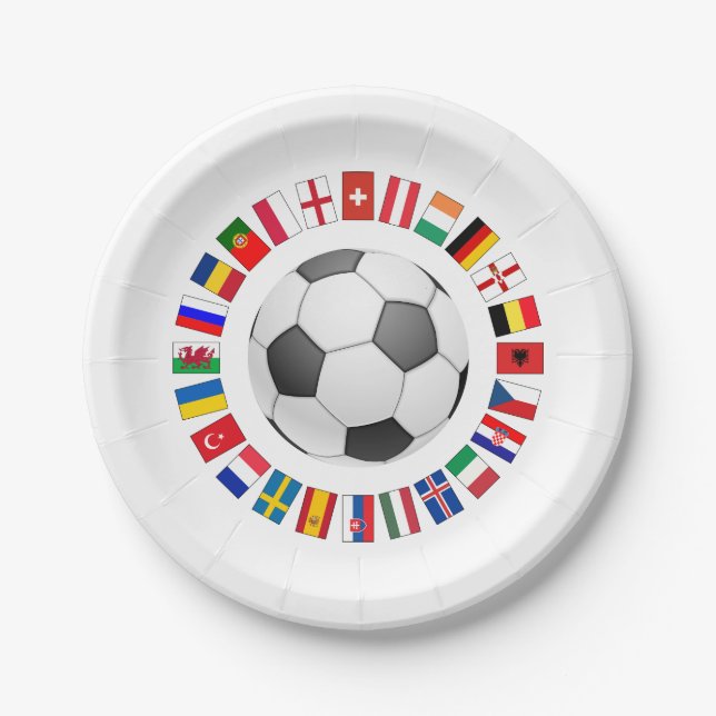 Assiettes En Carton Championnat d'Europe de football 2016 (Devant)