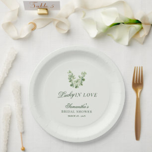Assiettes En Carton Chanceux en amour Bridal Shower Shamrock vert