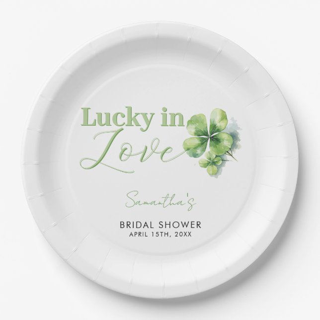 Assiettes En Carton Chanceux en amour : St Patrick's Day enterrement d (Devant)