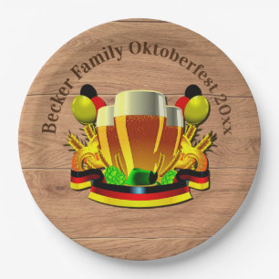 Assiettes En Carton Changer l'année de texte Octoberfest 20xx Lunettes