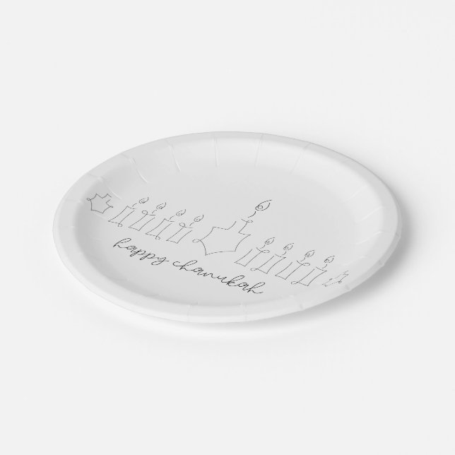 Assiettes En Carton Chanoukah (Angle)