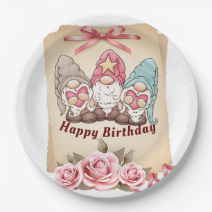 Assiettes En Carton Chanter Gnome Anniversaire