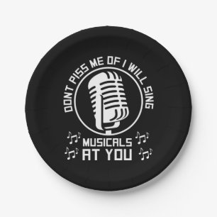 Assiettes En Carton Chanteur de théâtre Broadway