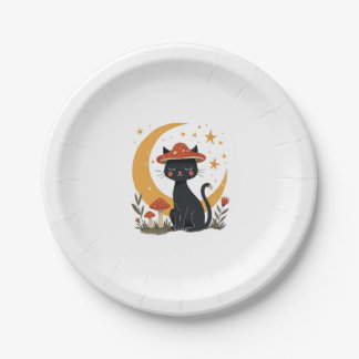 Assiettes En Carton Chapeau de champignon de chat Cottagecore chaton f