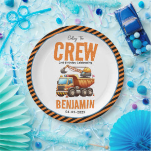 Assiettes En Carton Chariot Camion de l'équipage de construction 2e an