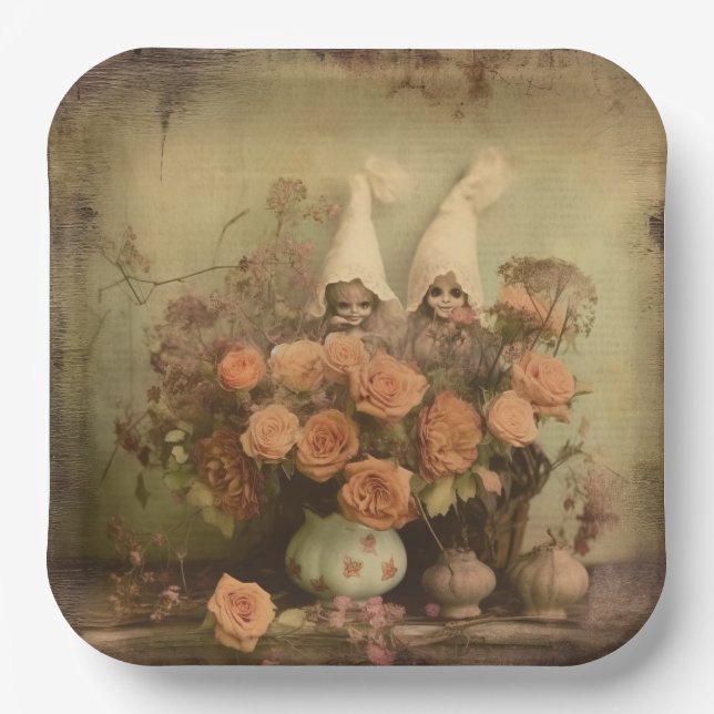 Assiettes En Carton Chariot Halloween vintage (2) (Recto)