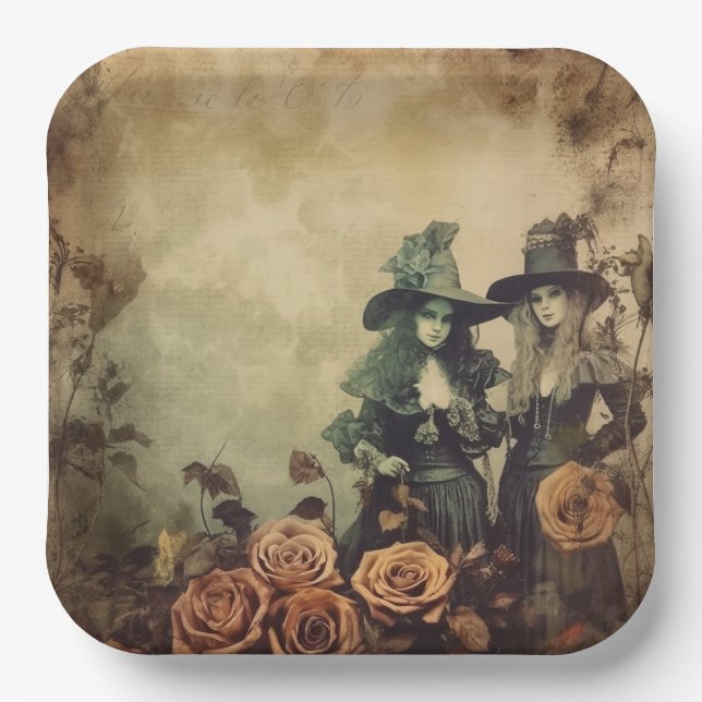 Assiettes En Carton Chariot Halloween vintage (7) (Recto)