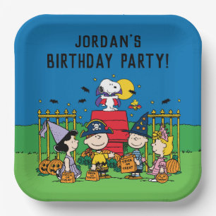 Assiettes En Carton Charlie Brown et Gang Halloween fête d'anniversair