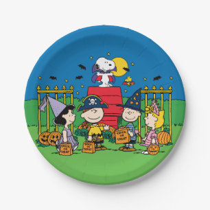 Assiettes En Carton Charlie Brown et le parti Gang Halloween