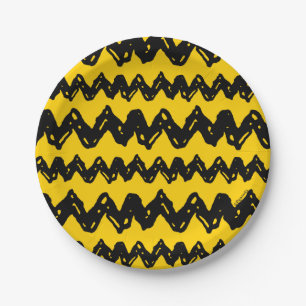 Assiettes En Carton Charlie Brown Zig Zag Motif