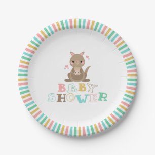 Assiettes En Carton Charmant Baby shower de Kangaroo