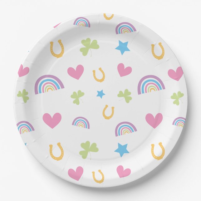 Assiettes En Carton Charme chanceux Plate de Saint Patrick (Devant)