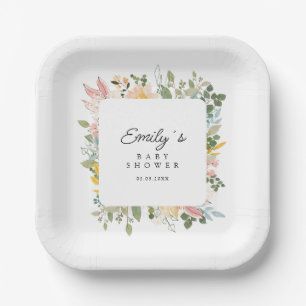 Assiettes En Carton Charme de jardin fleur sauvage Plaque de papier