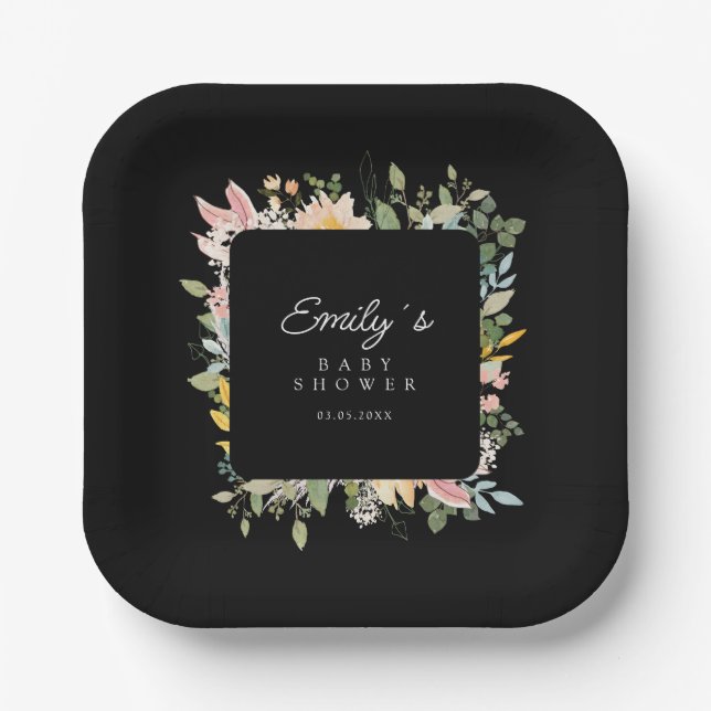 Assiettes En Carton Charme de jardin fleur sauvage | Plaque de papier  (Recto)