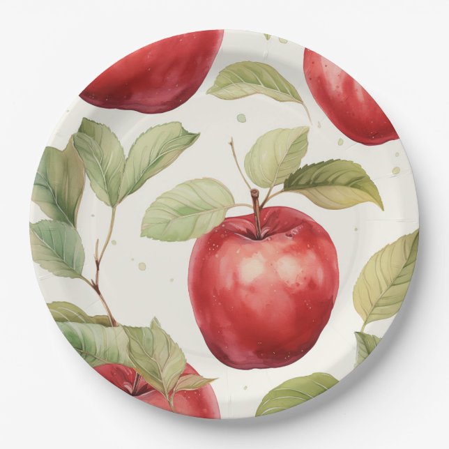 Assiettes En Carton Charming cueillir la pomme plaque (Devant)