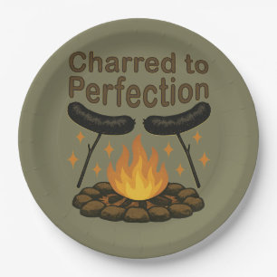 Assiettes En Carton Charred to Perfection Funky Campfire Hot Dog