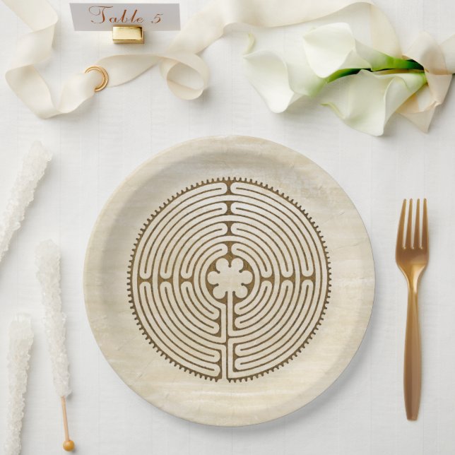 Assiettes En Carton Chartres Labyrinthe - Symbole spirituel Antique 1 (Mariage)