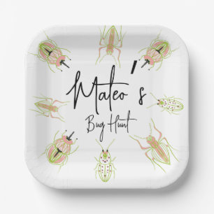 Assiettes En Carton Chasse au porc Insect Anniversaire main tirée 