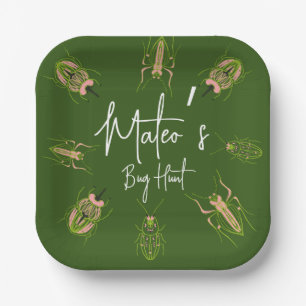 Assiettes En Carton Chasse aux insectes Anniversaire dessinée à la mai