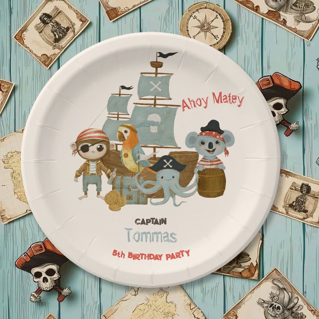 Assiettes En Carton Chasseurs de trésors Pirate Anniversaire (Créateur téléchargé)